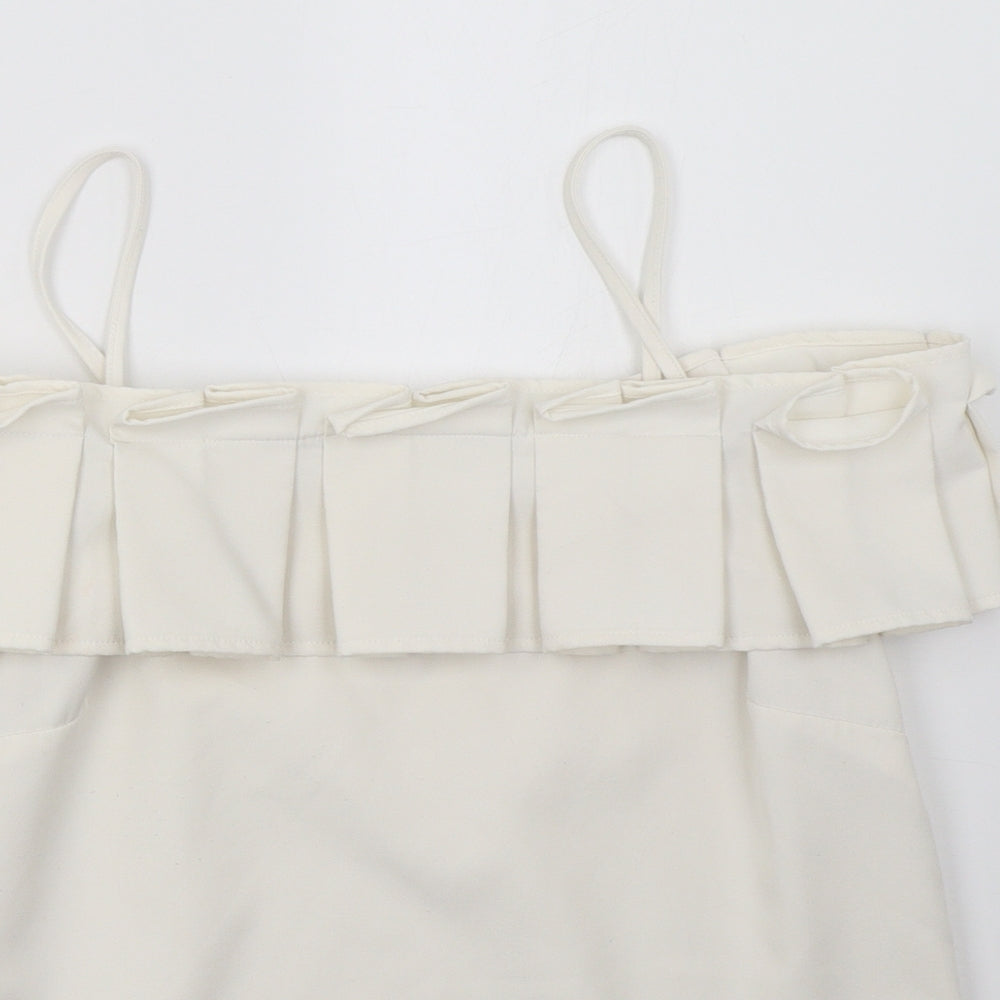 Womens UK Size 10 River Island White Basic Tank