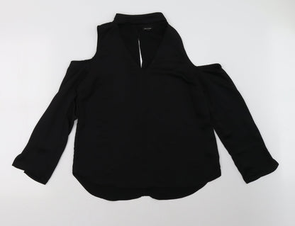 Womens UK Size 10 River Island Black Basic Blouse