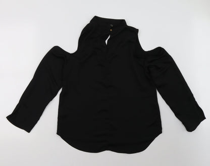 Womens UK Size 10 River Island Black Basic Blouse