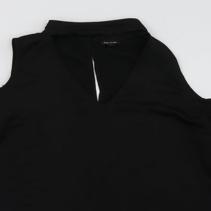 Womens UK Size 10 River Island Black Basic Blouse