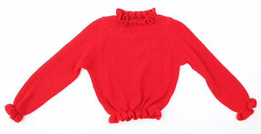 Womens UK Size S Cameo Rose Red Pullover Jumper