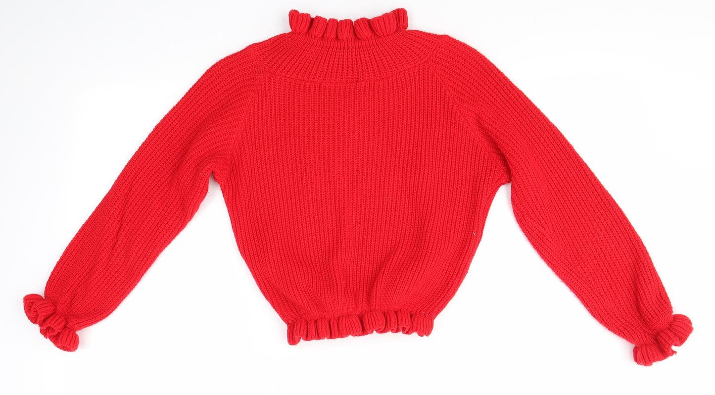 Womens UK Size S Cameo Rose Red Pullover Jumper