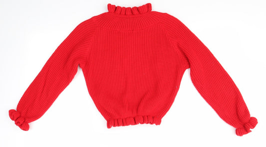 Womens UK Size S Cameo Rose Red Pullover Jumper