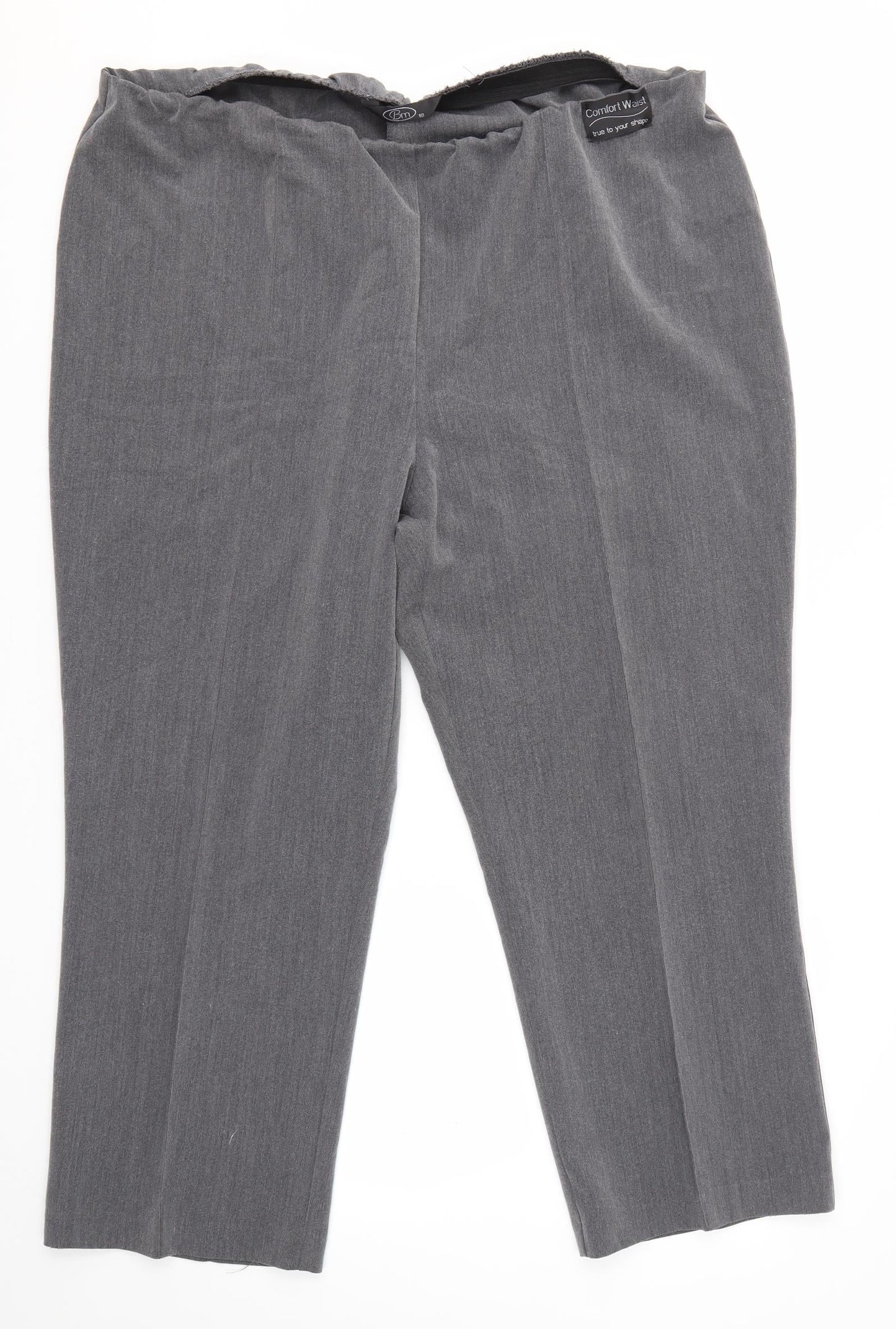 Womens UK Size 18 BM Regular Fit Dress Pants Grey Trousers
