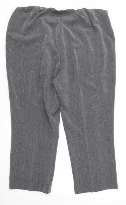 Womens UK Size 18 BM Regular Fit Dress Pants Grey Trousers