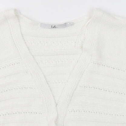 Isle Womens White   Cardigan Jumper Size S