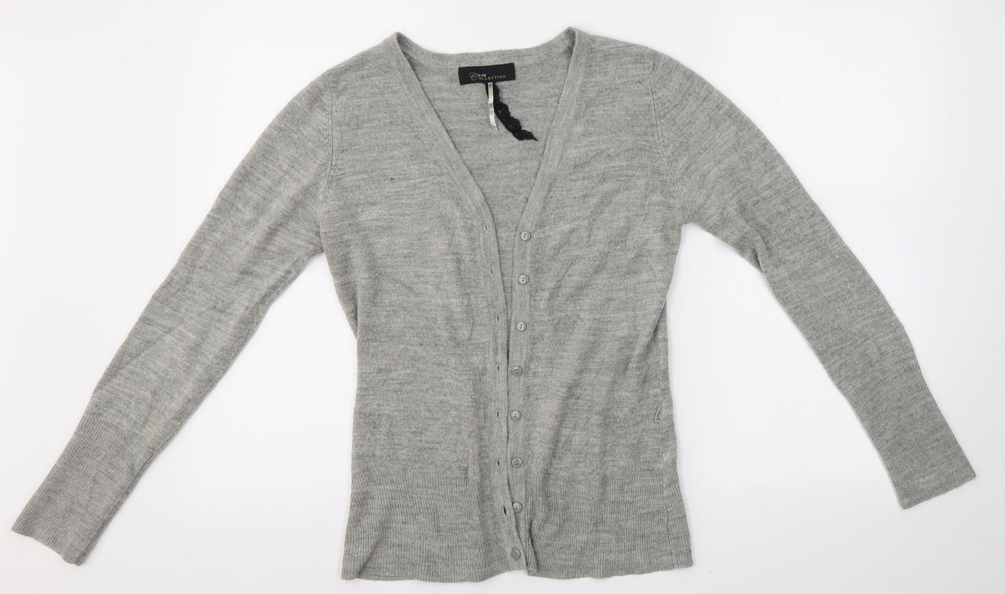 Womens UK Size 10 Evie Grey Cardigan Jumper