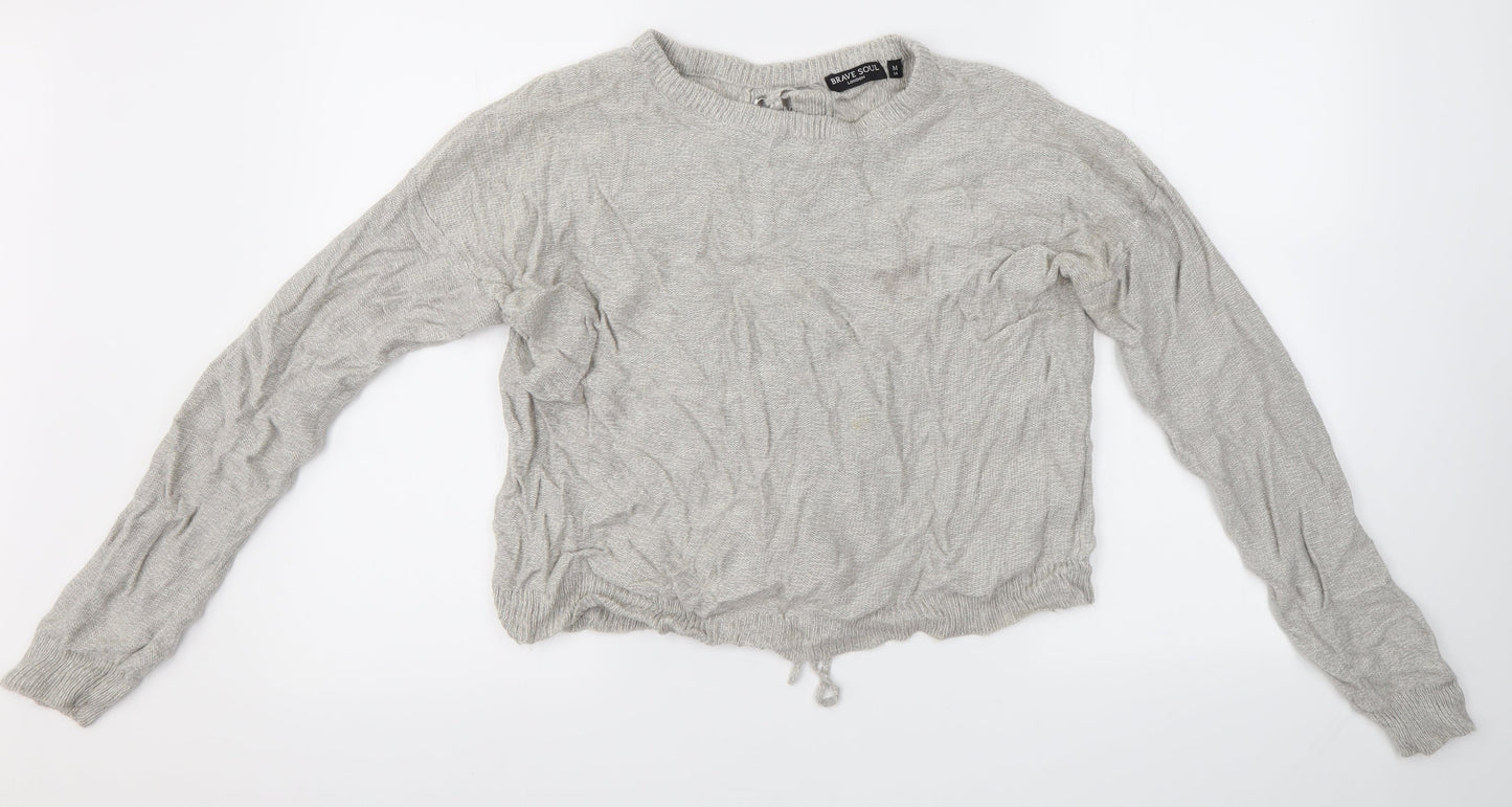 Womens UK Size M Brave Soul Grey Pullover Jumper