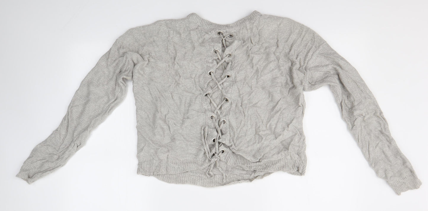 Womens UK Size M Brave Soul Grey Pullover Jumper