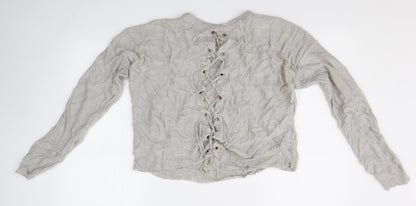 Womens UK Size M Brave Soul Grey Pullover Jumper