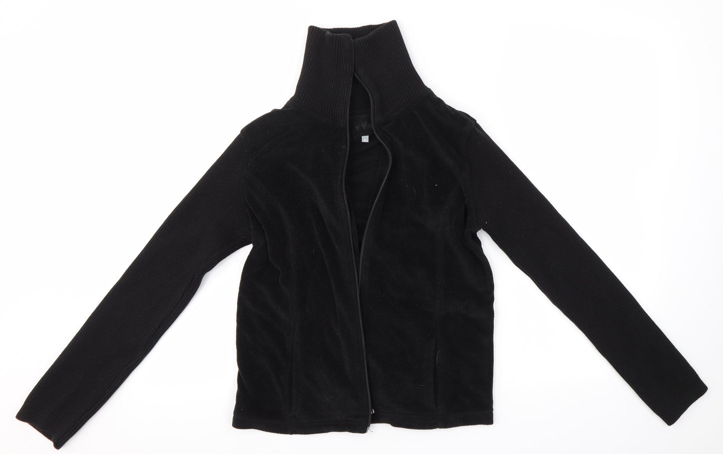 M&S Womens Black   Full Zip Jumper Size M