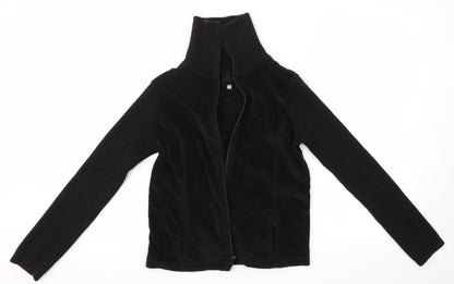 M&S Womens Black   Full Zip Jumper Size M