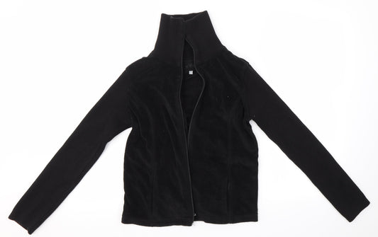 M&S Womens Black   Full Zip Jumper Size M