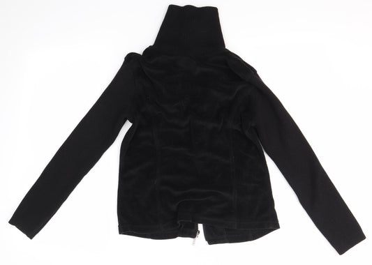 M&S Womens Black   Full Zip Jumper Size M