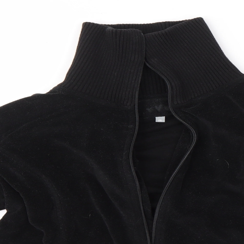 M&S Womens Black   Full Zip Jumper Size M