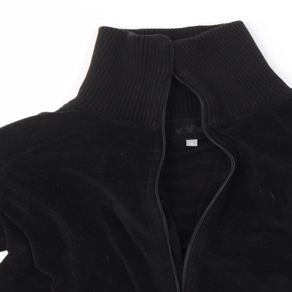 M&S Womens Black   Full Zip Jumper Size M