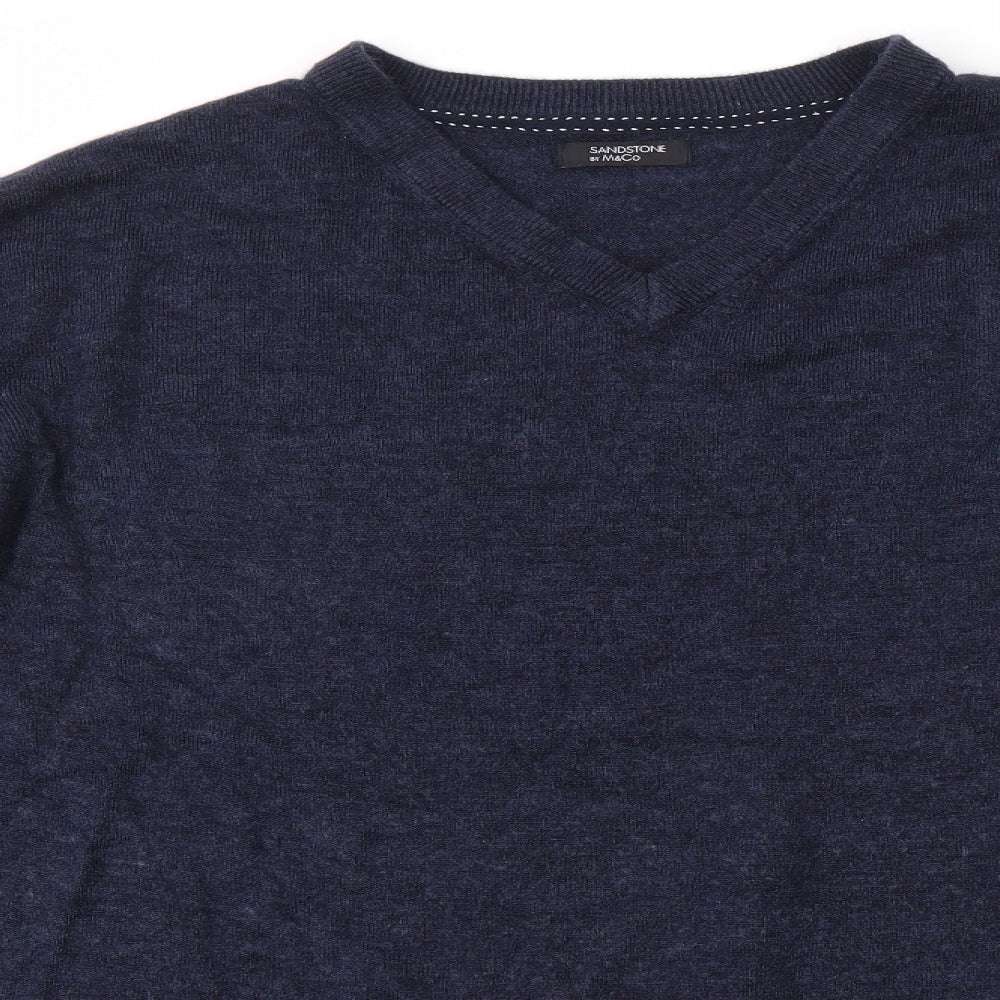 M&Co Mens Blue   Pullover Jumper Size XL