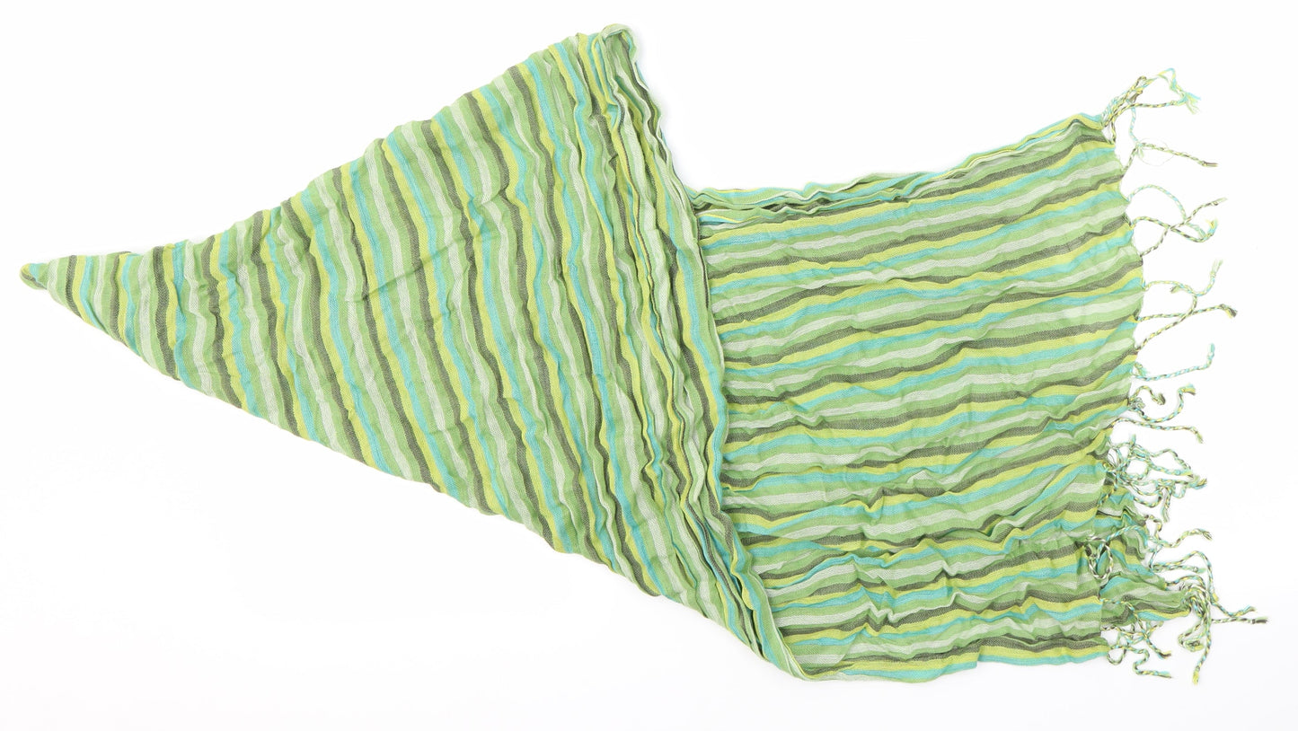 Preworn Unisex Green Striped   Scarf
