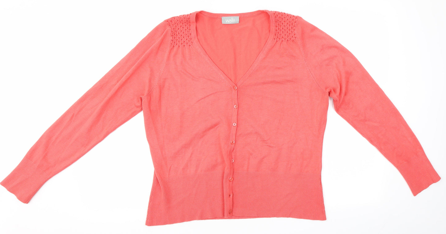Womens UK Size L Wallis Pink Cardigan Jumper