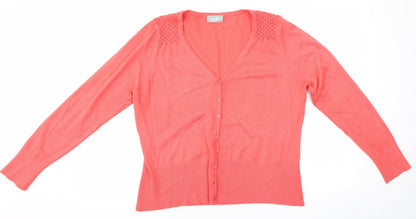 Womens UK Size L Wallis Pink Cardigan Jumper