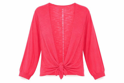 Front view of Next women’s orange cardigan jumper, size M, - open knit details