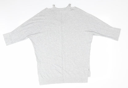 Knitwear by F&F Womens Grey   Pullover Jumper Size 8  - Shoulder cut out
