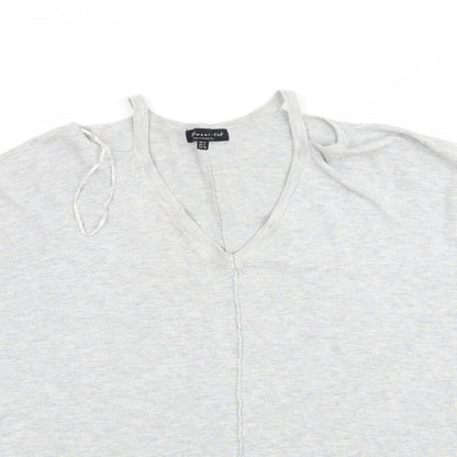 Knitwear by F&F Womens Grey   Pullover Jumper Size 8  - Shoulder cut out
