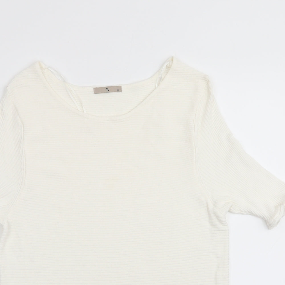 TU Womens Ivory   Tunic Jumper Size 12