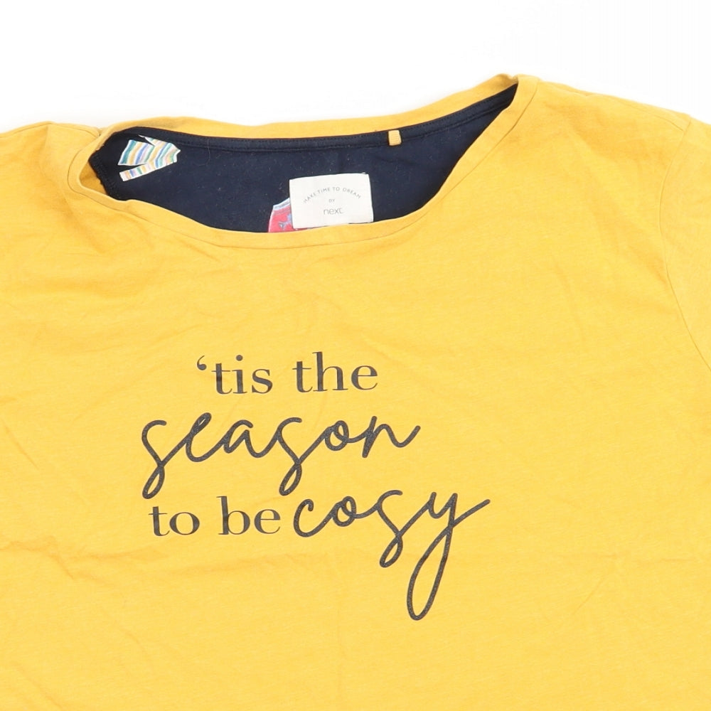 NEXT Womens Yellow Solid   Pyjama Top Size S  - Tis the season to be cosy Mustard Colour