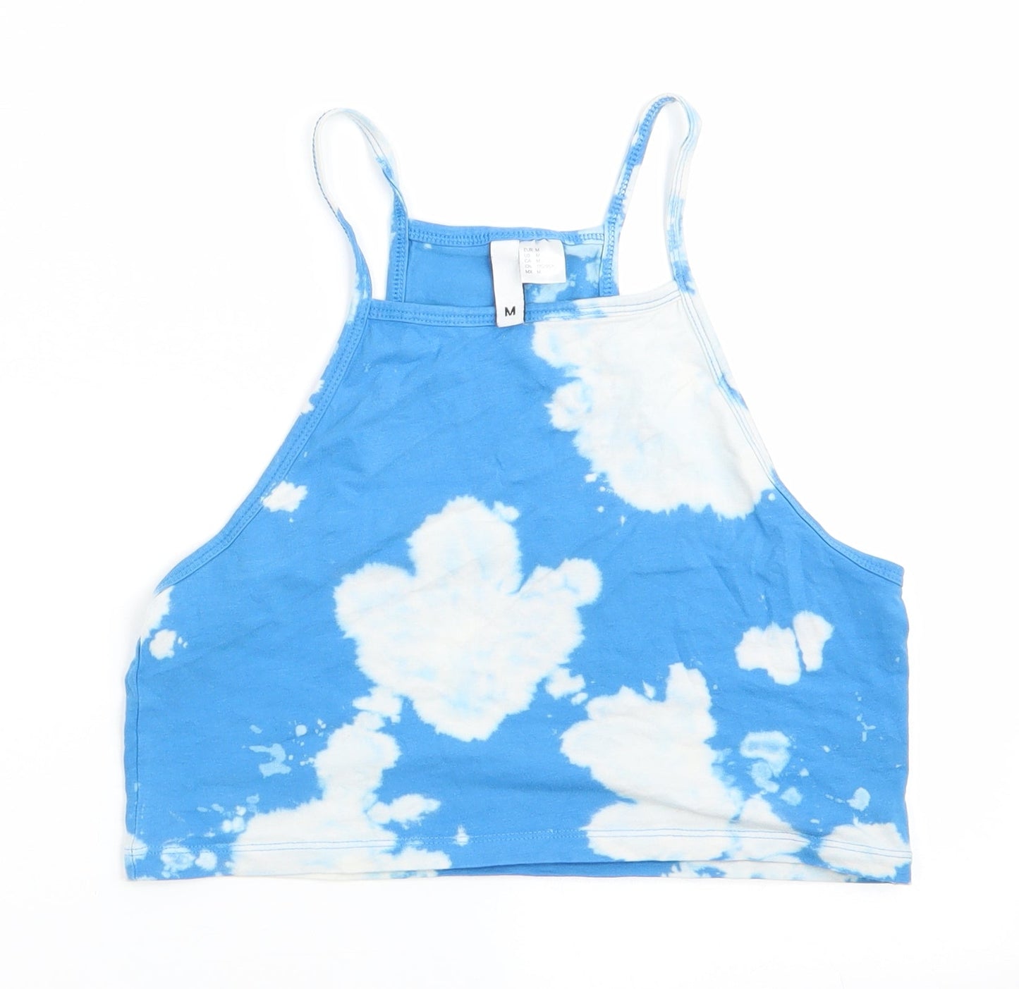 Womens UK Size M Divided Blue Cropped Tank