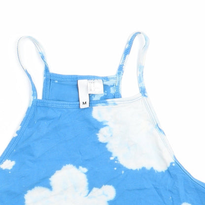 Womens UK Size M Divided Blue Cropped Tank