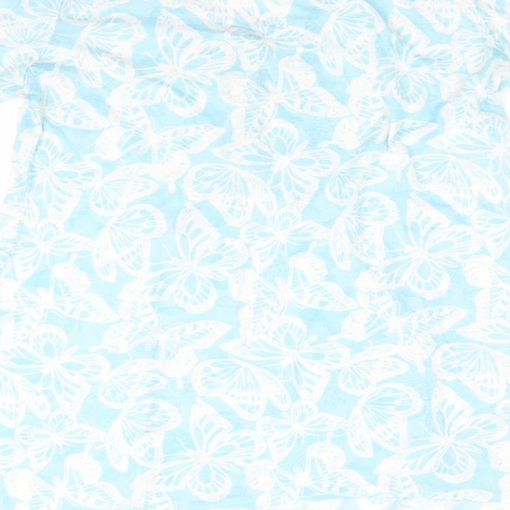 Originals Womens Blue Animal Print   Dress Size 14  - White butterflies pintucks