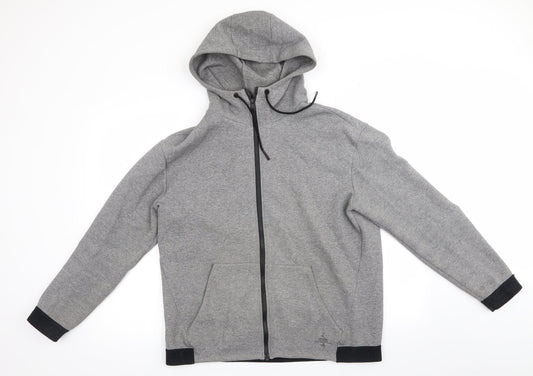 Mens UK Size  Preworn Grey Full Zip Hoodie