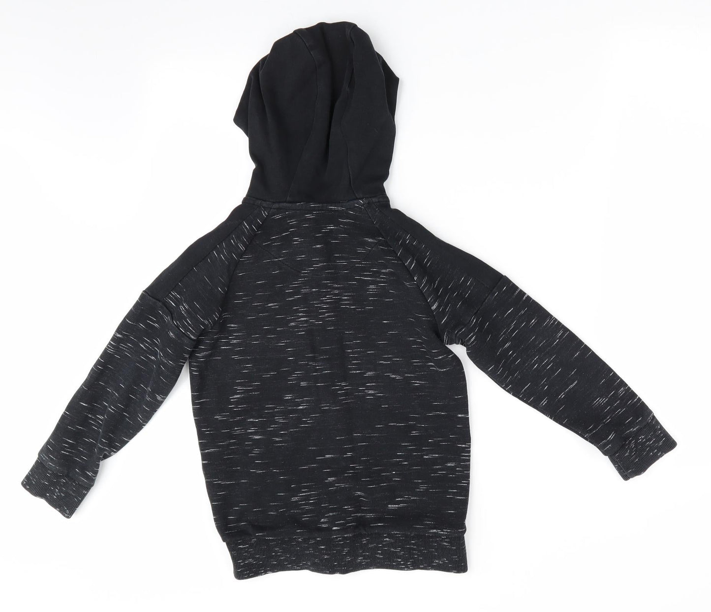 Florence and Fred Boys Black   Full Zip Hoodie Size 6-7 Years  - Future - white dash pattern