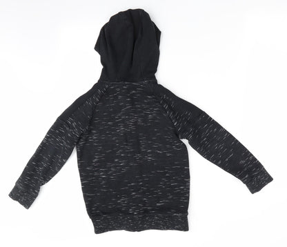 Florence and Fred Boys Black   Full Zip Hoodie Size 6-7 Years  - Future - white dash pattern