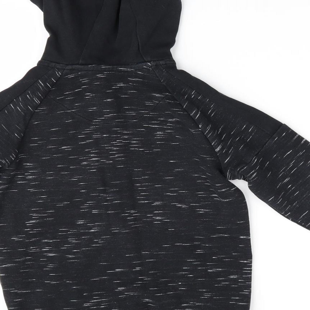 Florence and Fred Boys Black   Full Zip Hoodie Size 6-7 Years  - Future - white dash pattern