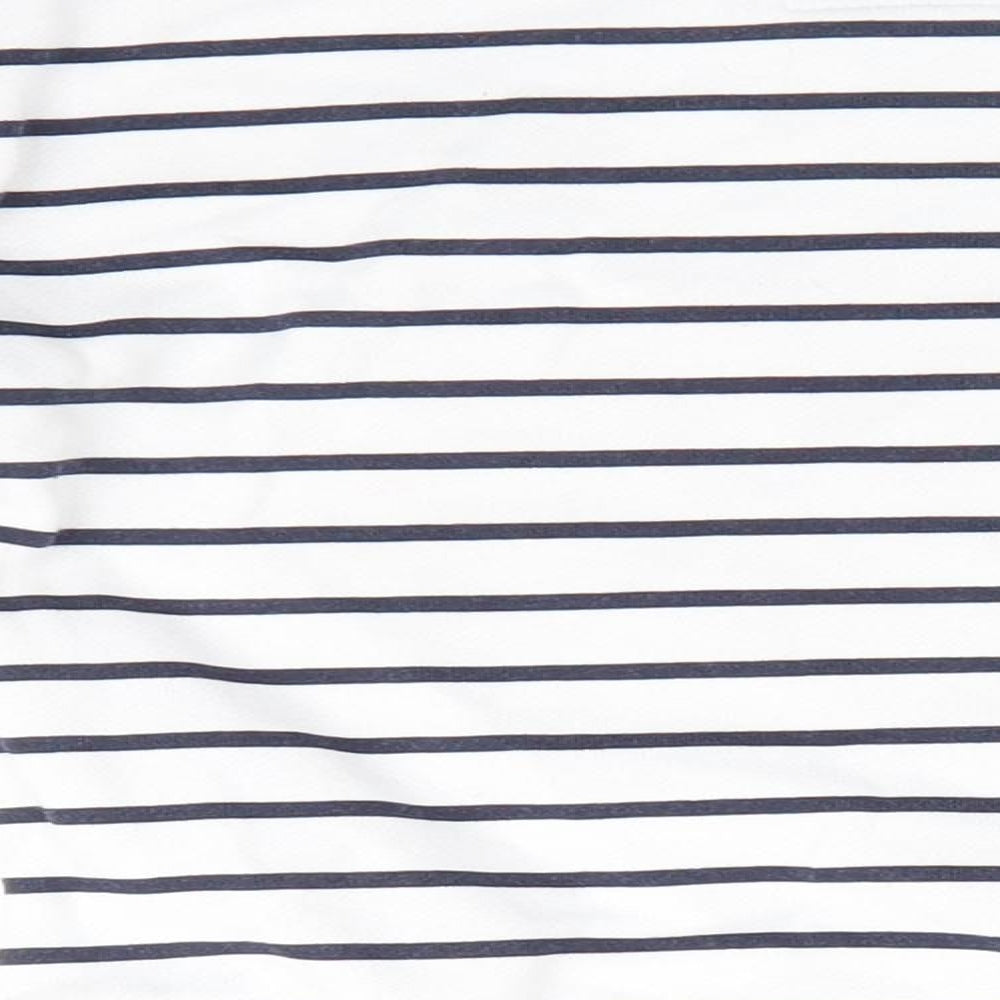 Primark Girls Blue Striped  Pullover Sweatshirt Size 3-4 Years  - Blue & White Stripe and Bonjour in red