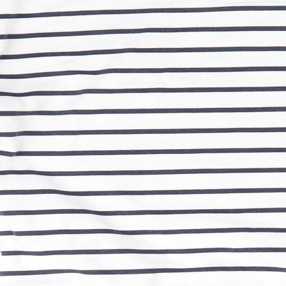Primark Girls Blue Striped  Pullover Sweatshirt Size 3-4 Years  - Blue & White Stripe and Bonjour in red