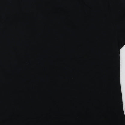 Womens UK Size M Gildan Black Basic T-Shirt