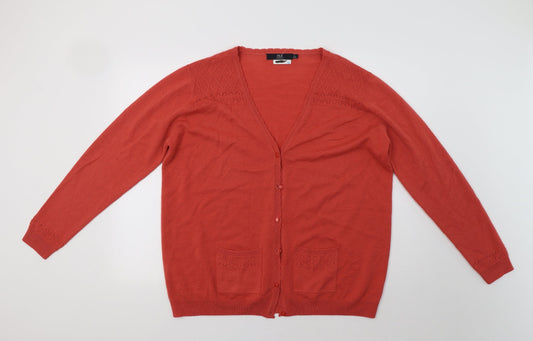 Womens UK Size L Isle Pink Cardigan Jumper