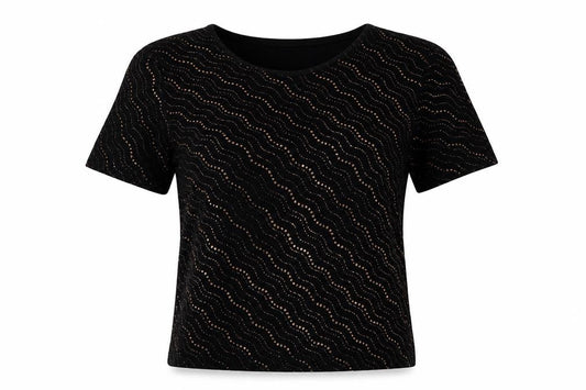 Womens UK Size M C.M.D Black Basic Blouse