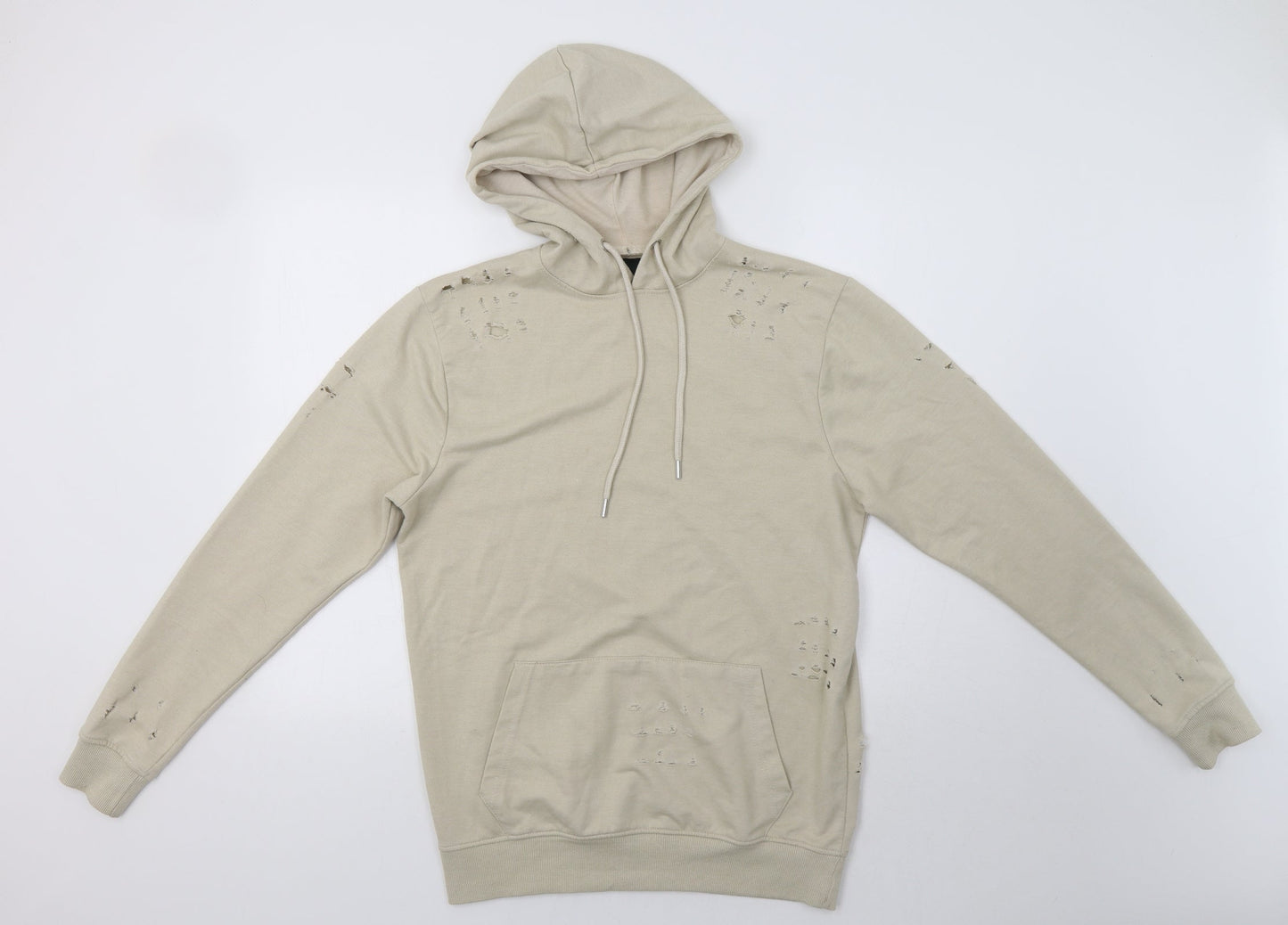 Mens UK Size S Boohoo Man Beige Pullover Hoodie