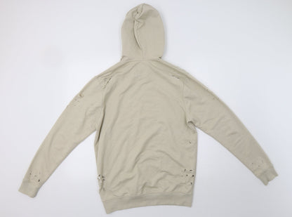 Mens UK Size S Boohoo Man Beige Pullover Hoodie