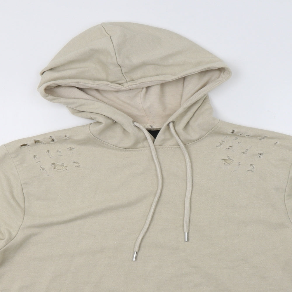 Mens UK Size S Boohoo Man Beige Pullover Hoodie
