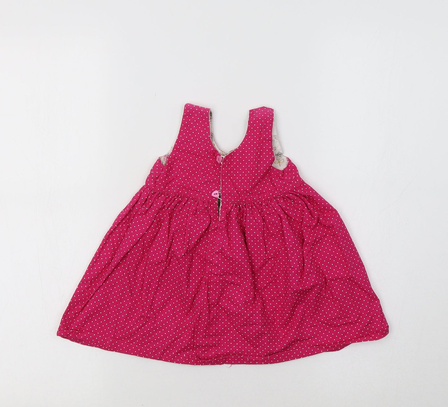 Preworn  Pink Polka Dot  A-Line  Size 12-18 Months  - Reversible