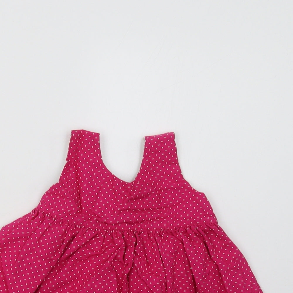 Preworn  Pink Polka Dot  A-Line  Size 12-18 Months  - Reversible