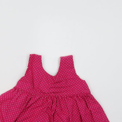 Preworn  Pink Polka Dot  A-Line  Size 12-18 Months  - Reversible