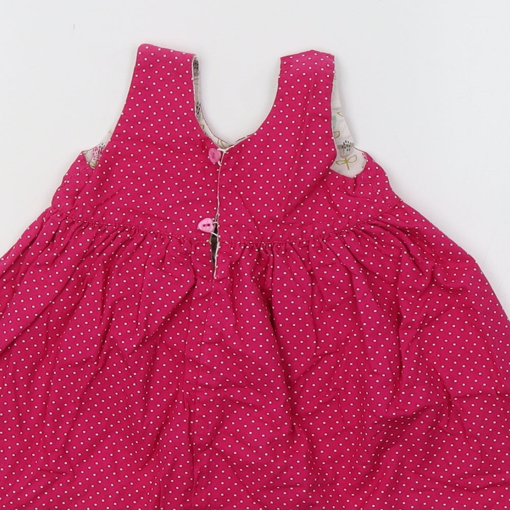 Preworn  Pink Polka Dot  A-Line  Size 12-18 Months  - Reversible