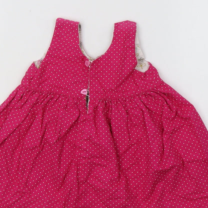 Preworn  Pink Polka Dot  A-Line  Size 12-18 Months  - Reversible