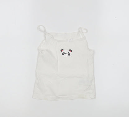 Primark Girls White   Basic Tank Size 4-5 Years